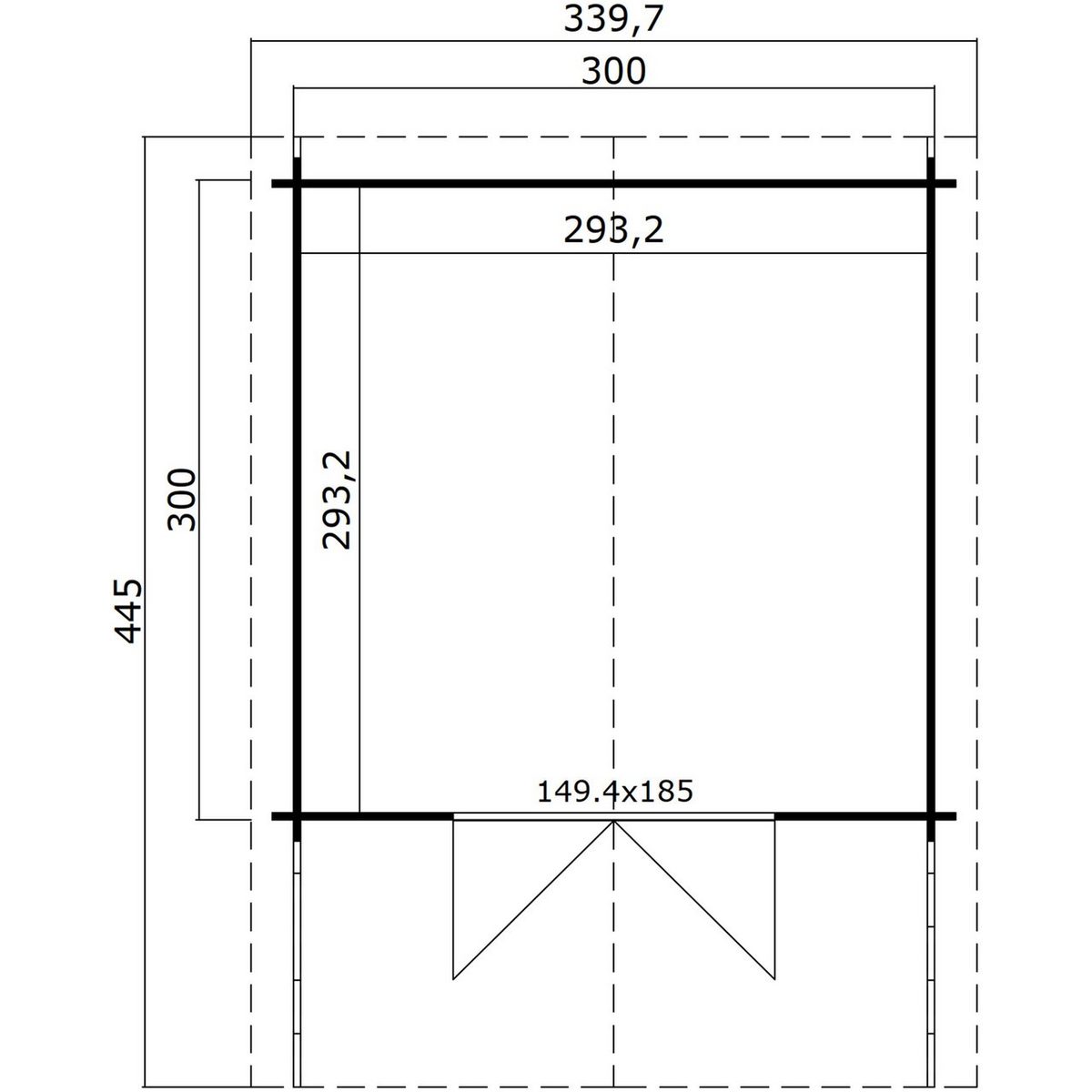 Blockbohlenhaus 34mm