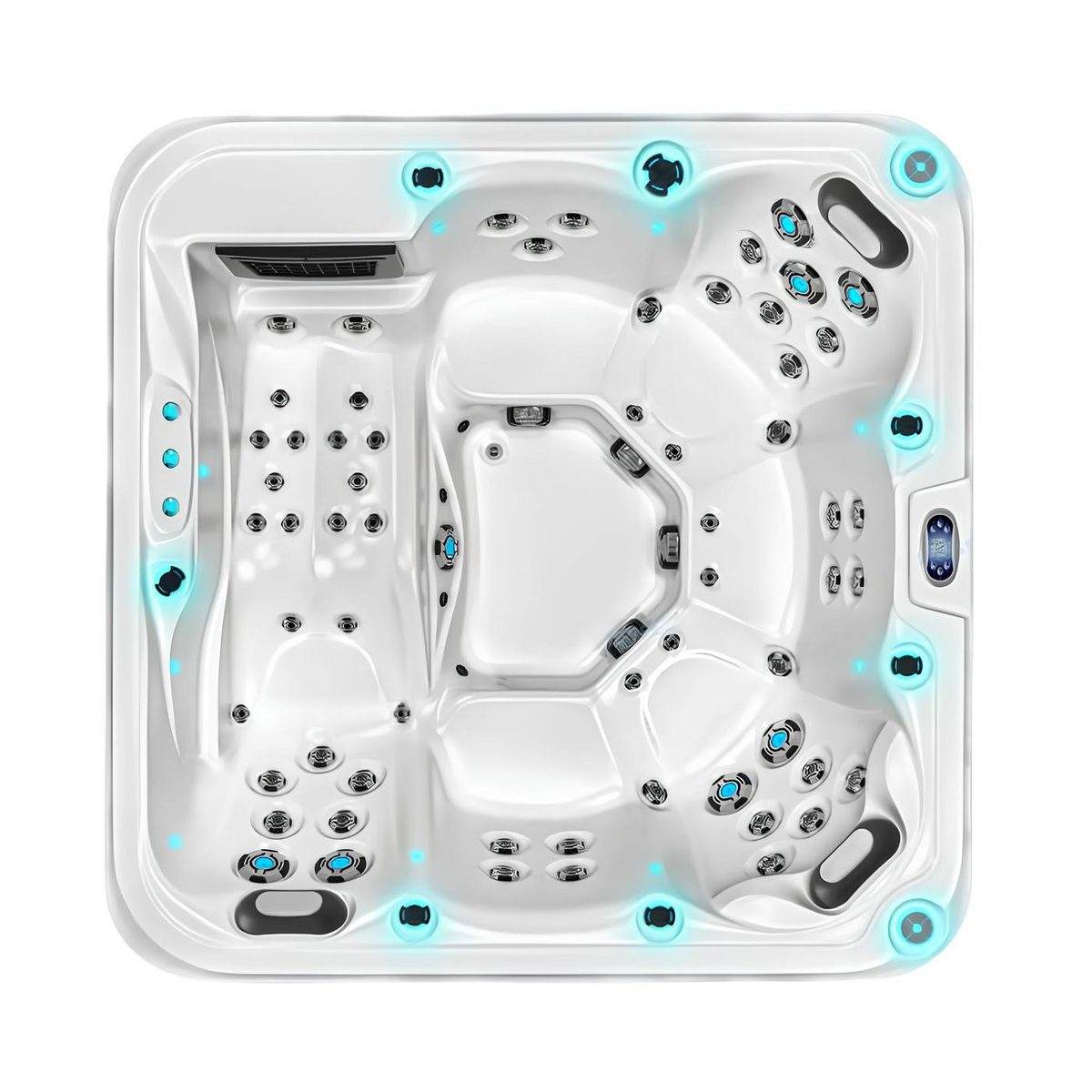 JVmoebel Whirlpool-Badewanne Whirlpool aus Acryl in Weiß mit Massagedüsen für Outdoor-Wellness