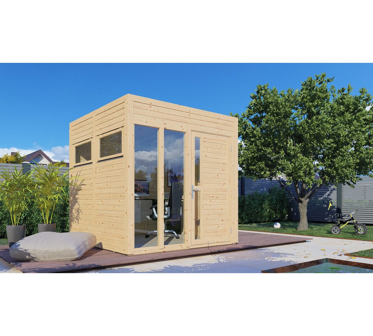 BERTILO Gartenhaus Cubus 2 Office