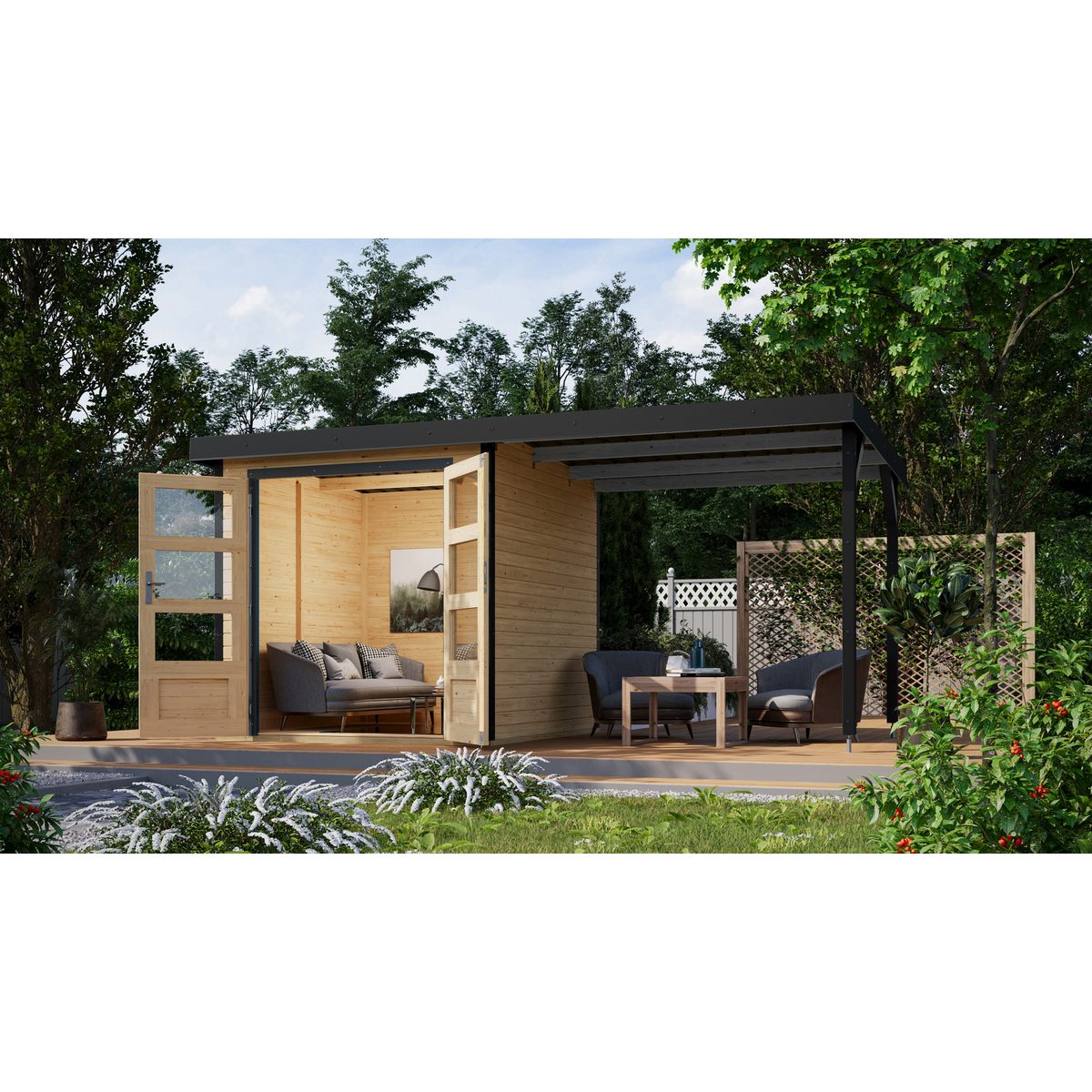 Karibu Gartenhaus Jupiterino 2 SET