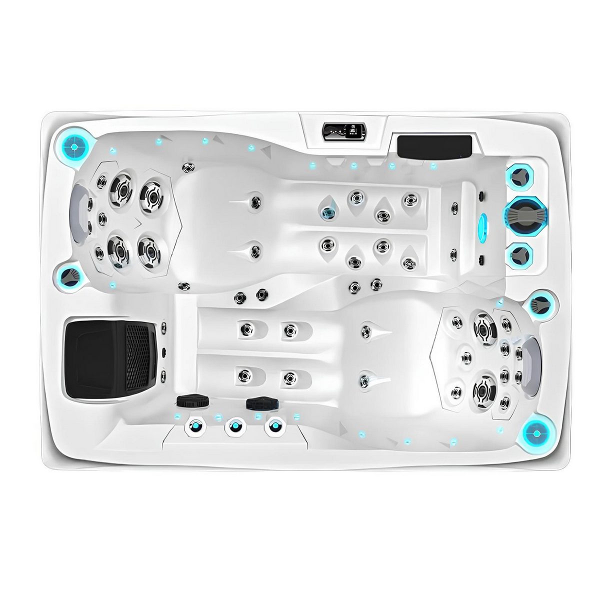 JVmoebel Whirlpool-Badewanne Whirlpool Sprudelbad Weiß - Outdoor-Spa aus Acryl mit Massagefunktion