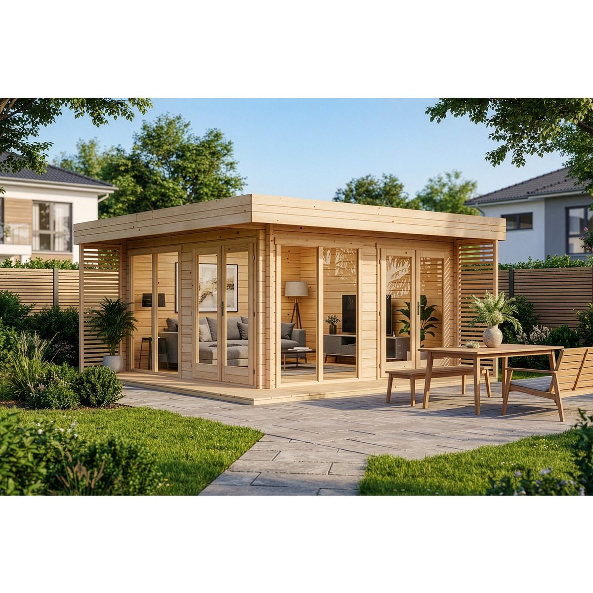 Alpholz Gartenhaus Holz Gardenlounge Viva A Natur 44mm Wandstärke
