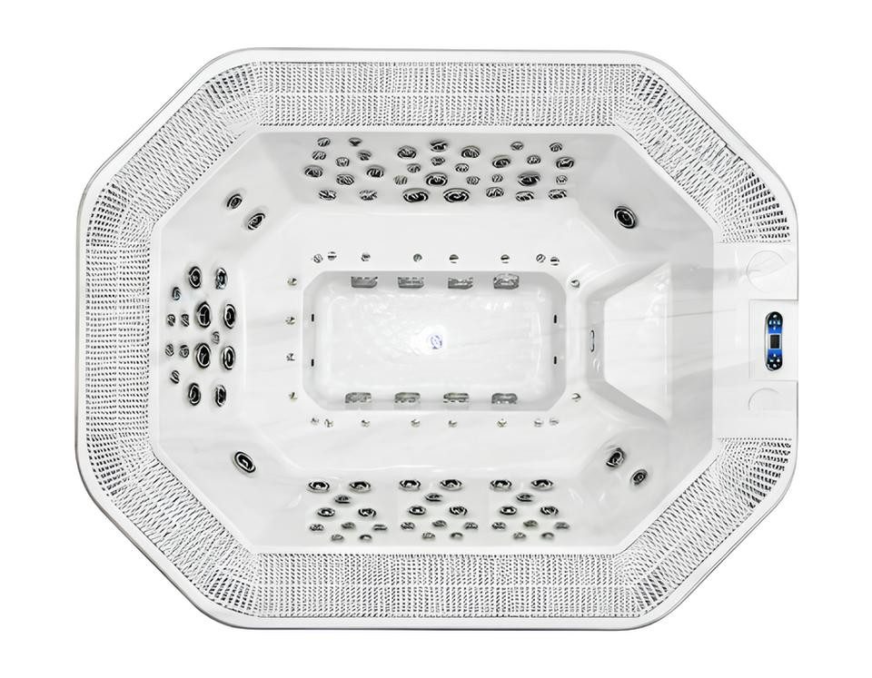 JVmoebel Whirlpool-Badewanne Whirlpool Badewanne Weiß Acryl mit Massagedüsen für Garten