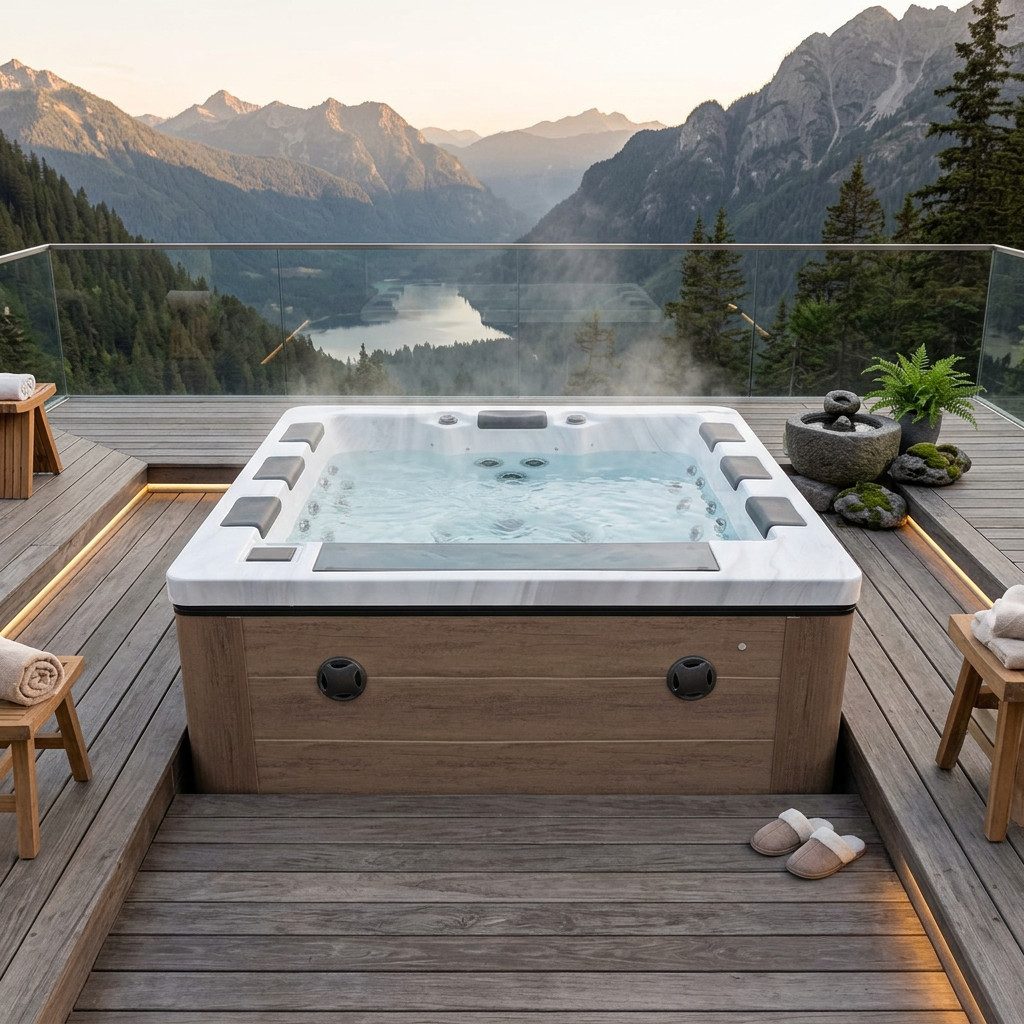 51 beleuchtete Massagedüsen mit Bluetooth-Musikanlage