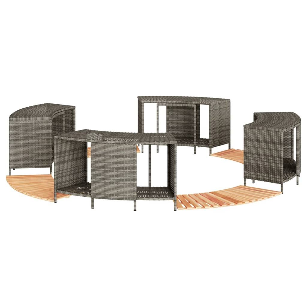 vidaXL Whirlpool 4x Step 4x Rack Whirlpool-Verkleidung Whirlpoolrahmen Whirpoolumrahmu