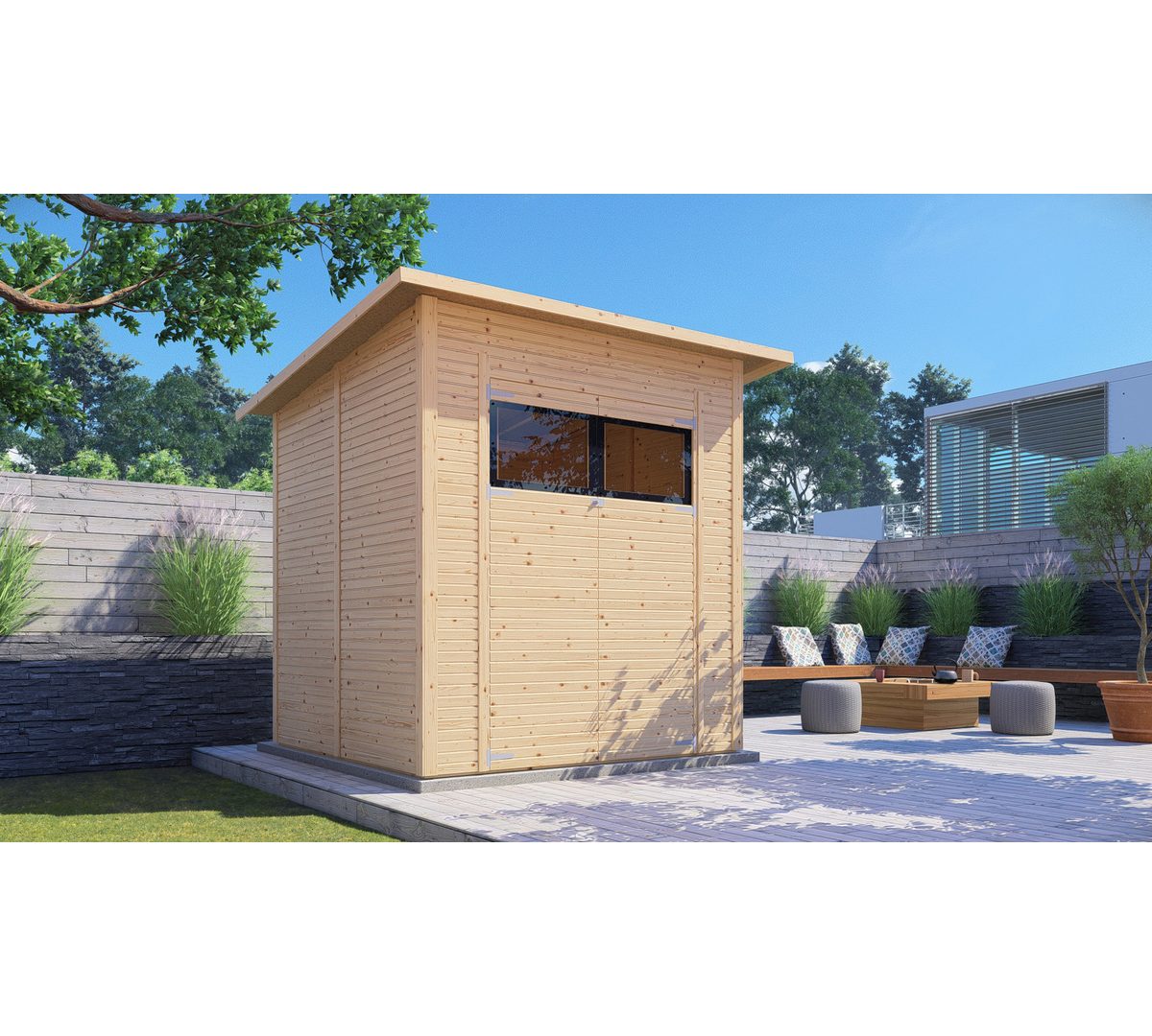BERTILO Gartenhaus Pent Modern 3