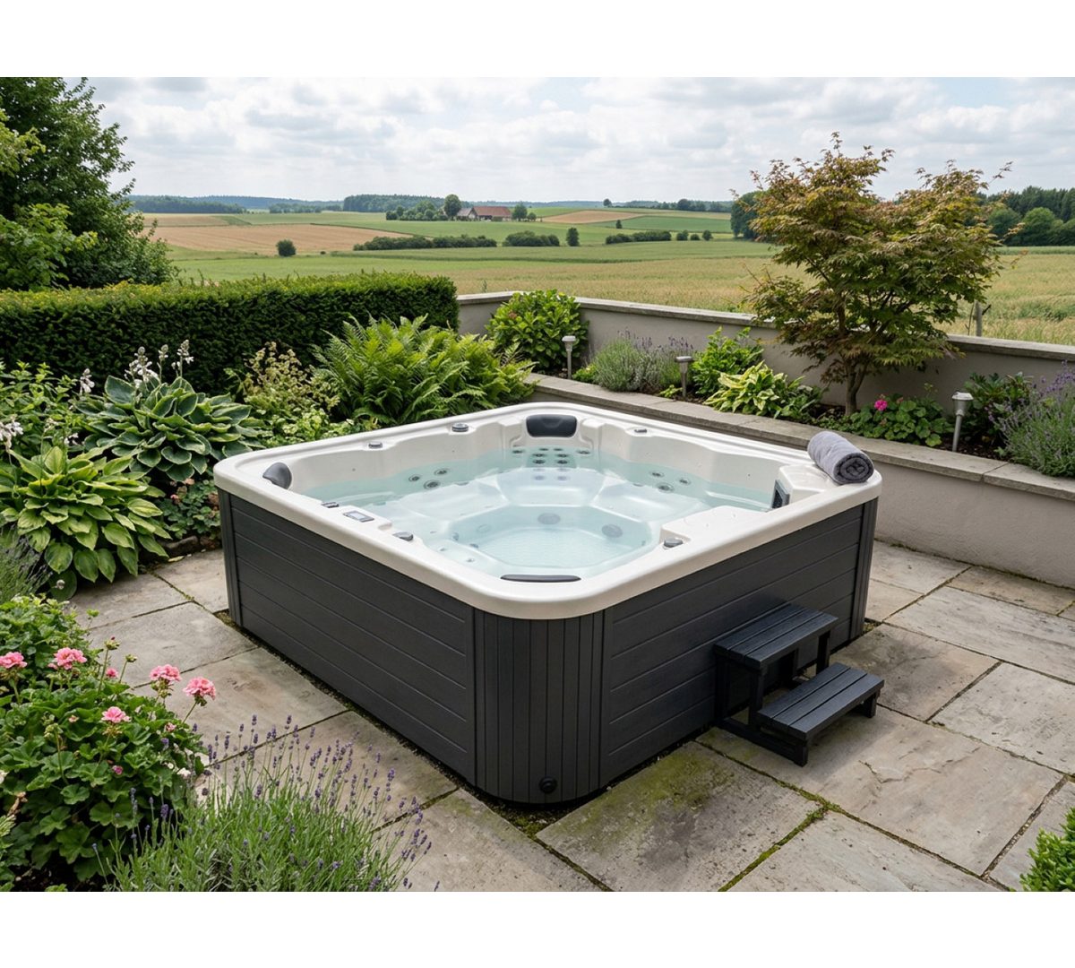 SPA Kompagniet Whirlpool Scandinavic Wood Art "Juist" Outdoor Whirlpool 5P Wasserkanone 235×235