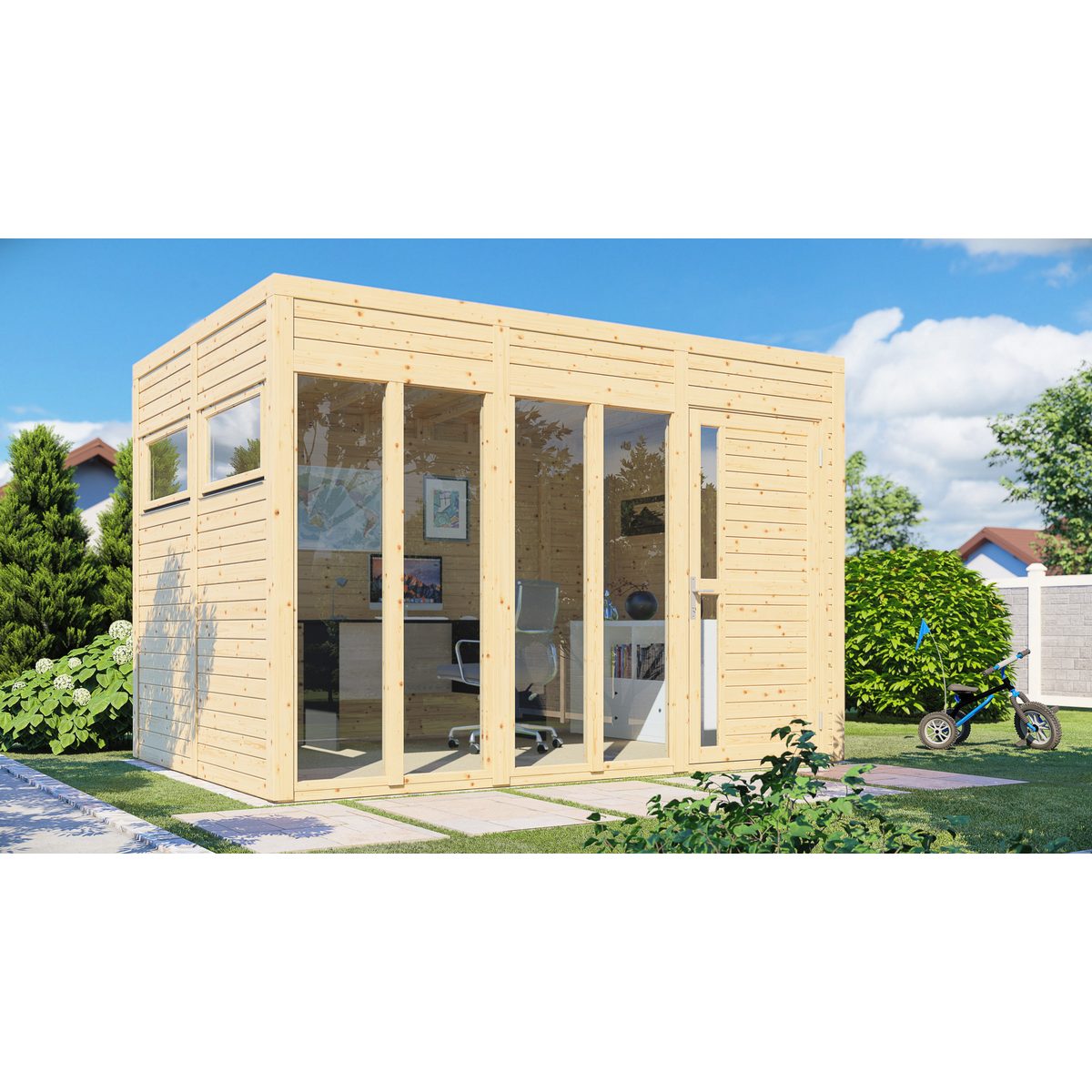 BERTILO Gartenhaus Cubus 3 Office