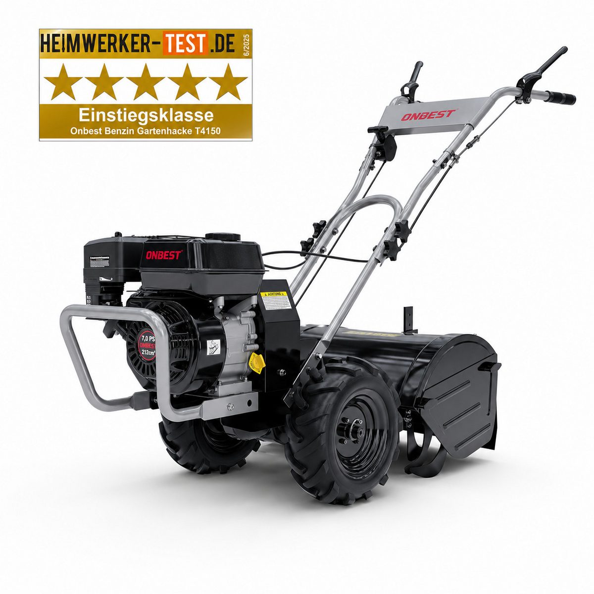 Onbest Benzinmotorhacke Gartenfräse T4150 4