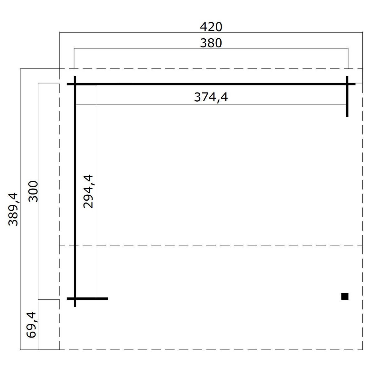 BxT: 420x389 cm