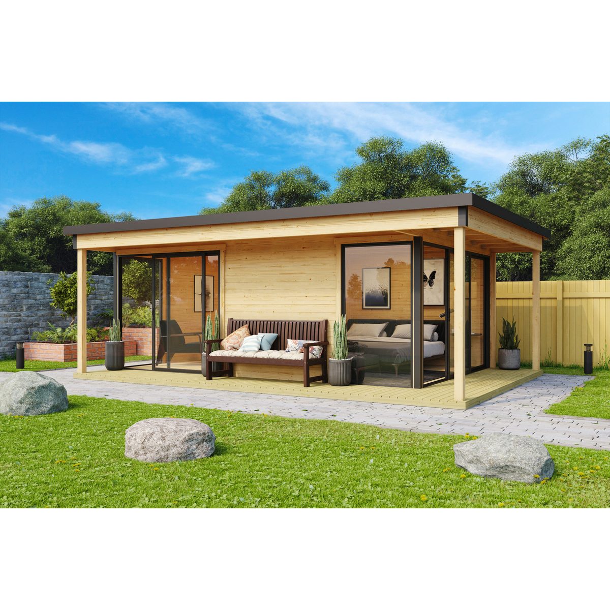 LASITA MAJA Gartenhaus Domeo 3 Loggia