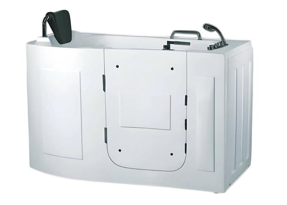 JVmoebel Whirlpool-Badewanne Whirlpool Sitzbadewanne in Weiß mit Hydromassagesystem
