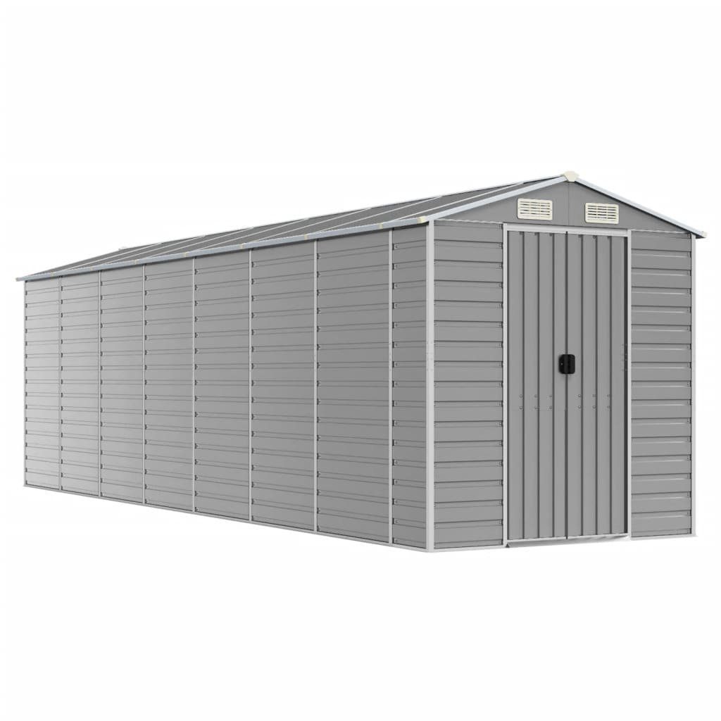 vidaXL Gartenhaus Gartenhaus Hellgrau 191 x 640 x 198 cm Verzinkter Stahl