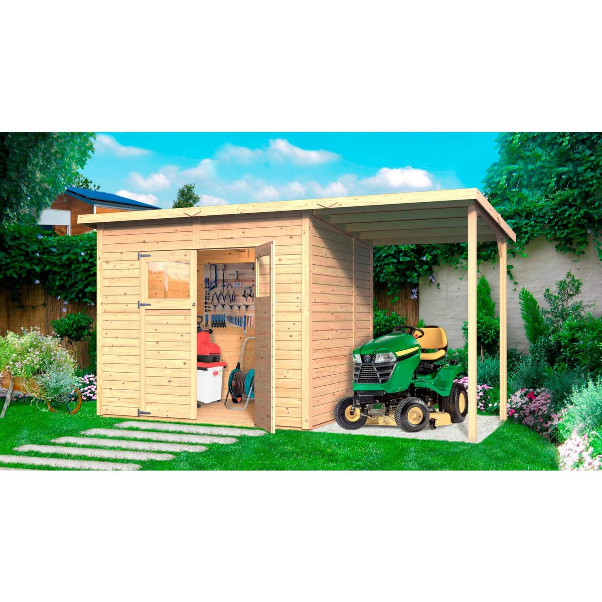 KONIFERA Gartenhaus Amrum 3 aus naturbelassenem Fichtenholz