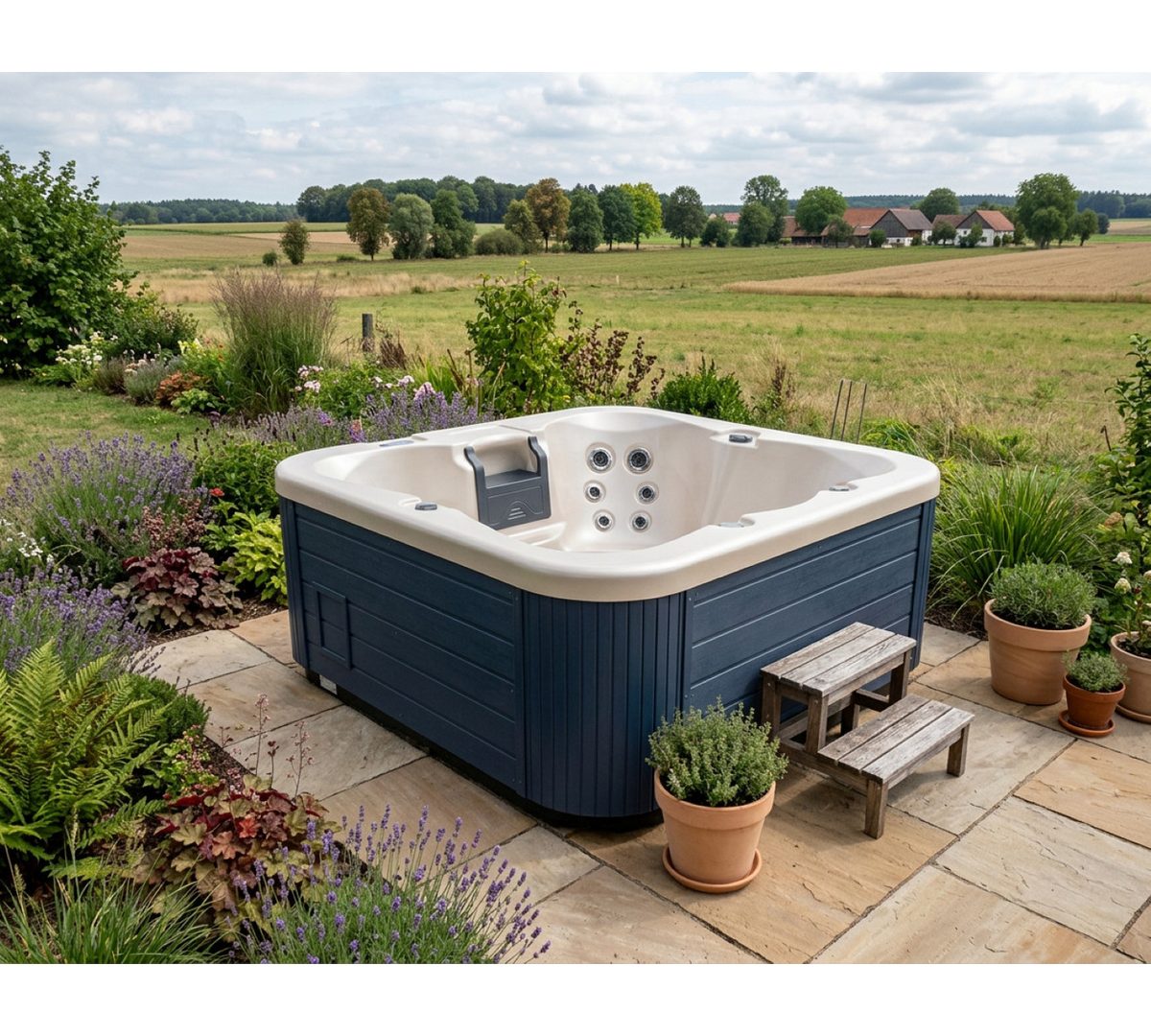 SPA Kompagniet Whirlpool Scandinavic Wood Art "Hawaii" Outdoor Whirlpool 5P Edelstahl-Düsen