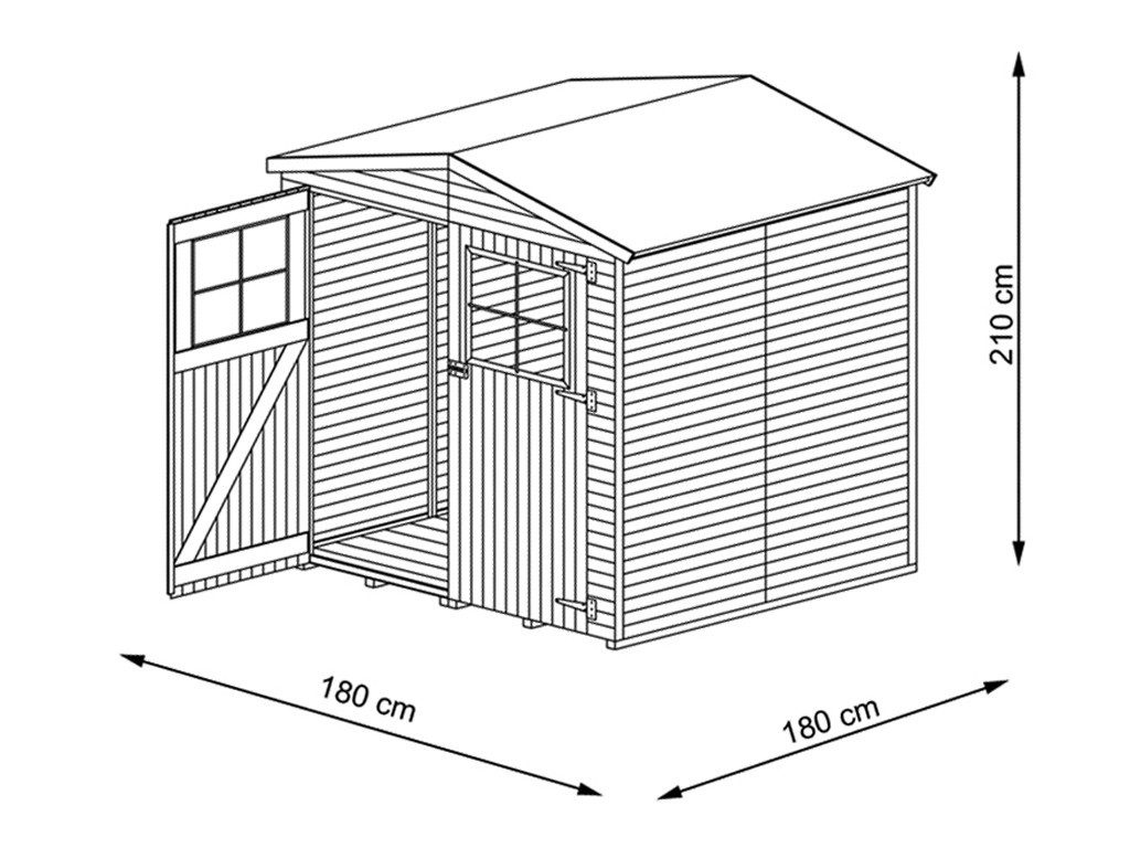 Massivholz-Gerätehaus mit Fußboden