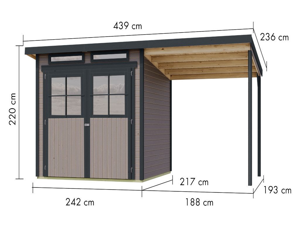 Massivholz-Gerätehaus mit Fußboden Massivholz-Gerätehaus mit Fußboden