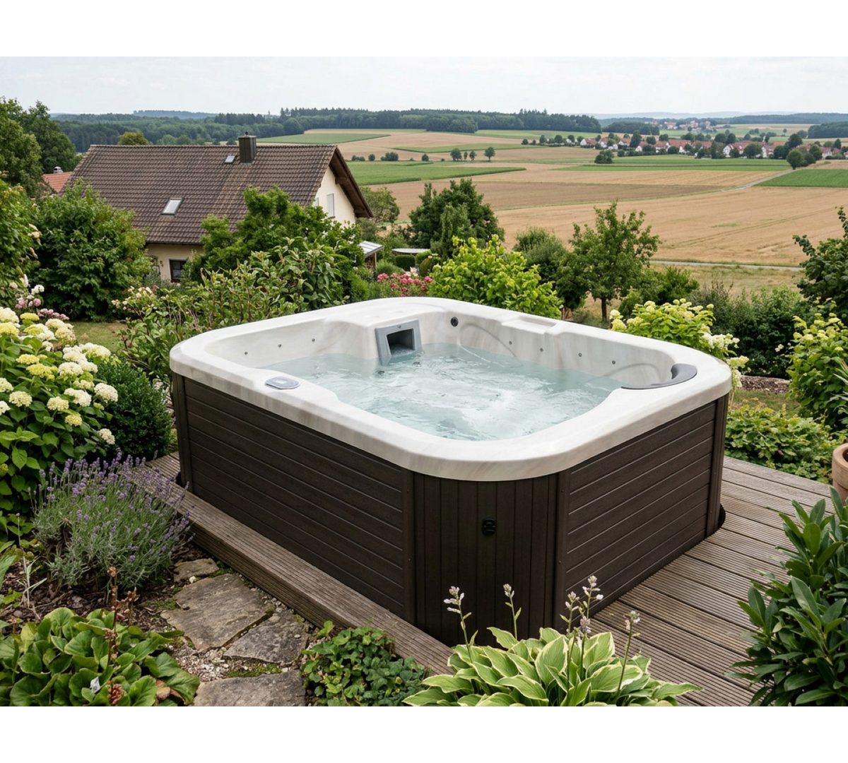 SPA Kompagniet Whirlpool Scandinavic Wood Art "Fehmarn" Outdoor Whirlpool 3 Personen 207×157 cm