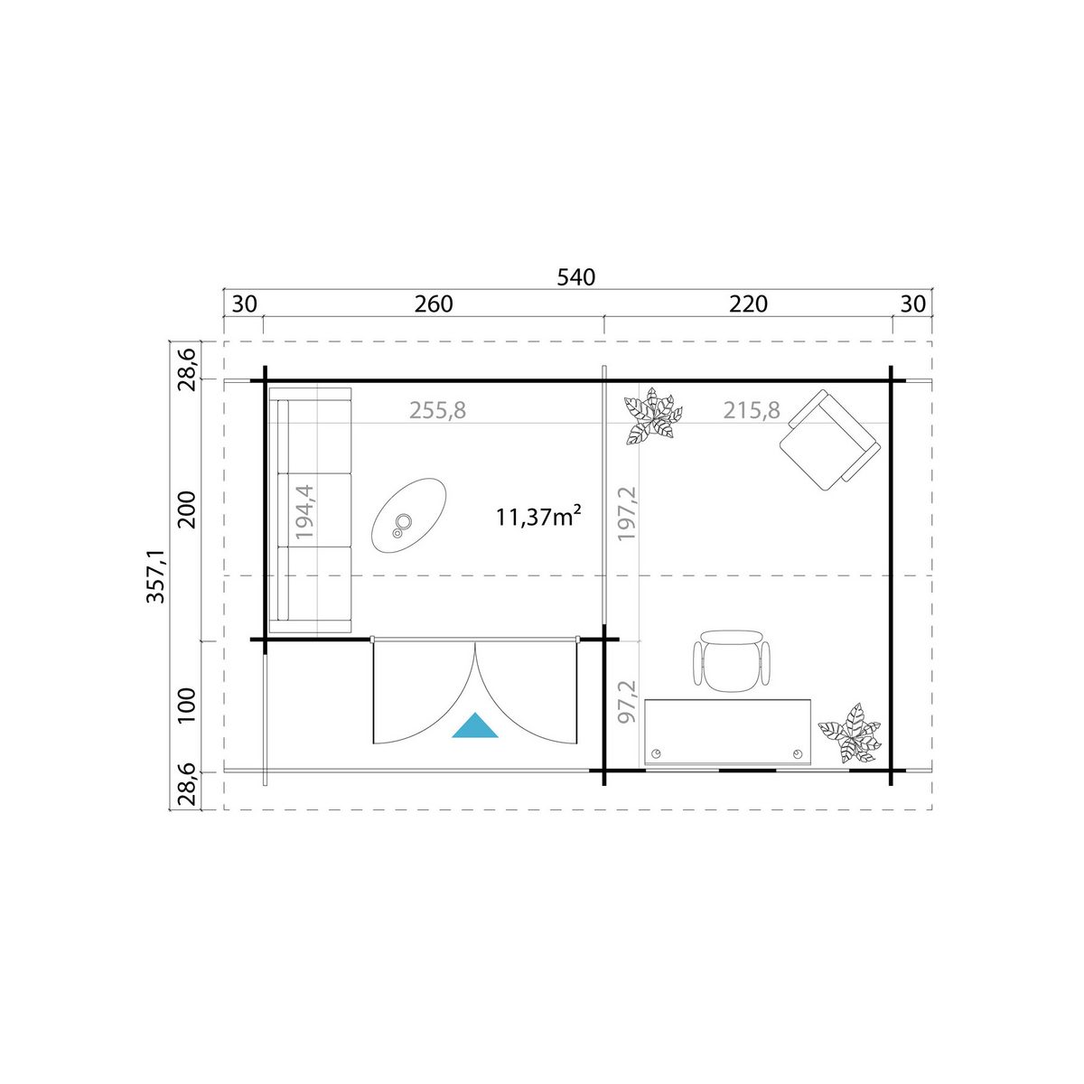 1 cm
