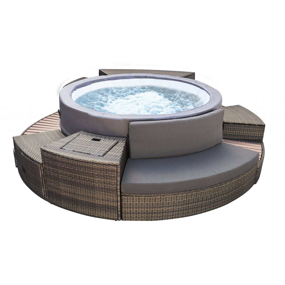 NetSpa Whirlpool NetSpa Vita Premium Whirlpool halbstarr rund für 6 Personen Ø 184 x
