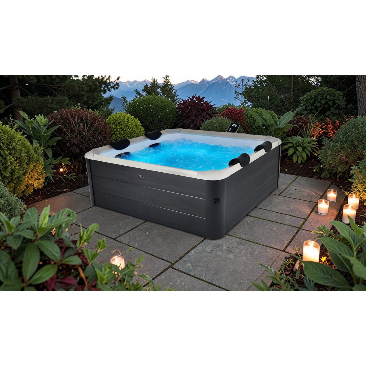 mSpa Whirlpool OSLO AERO PLUS XXL 180 x 180 x 65 cm Ganzjährig Outdoor Pool