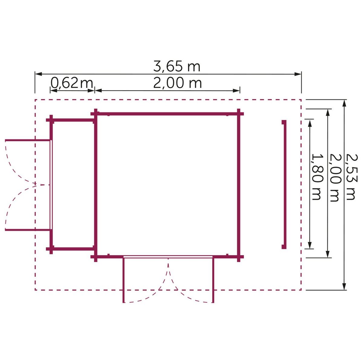 BxT: 200x200 cm