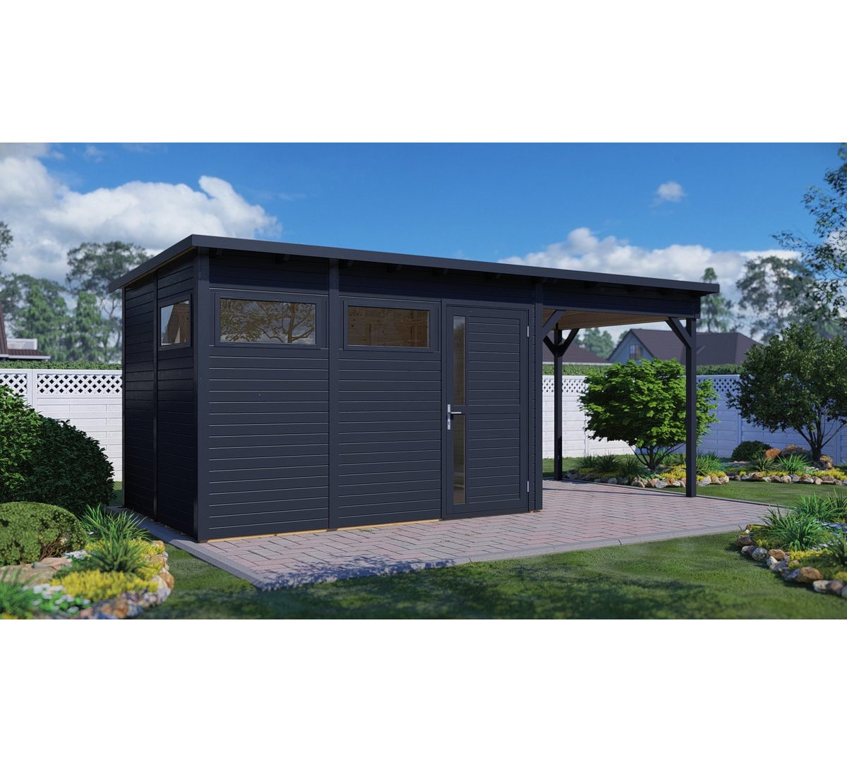 BERTILO Gartenhaus Pentus 3 Lounge anthrazit