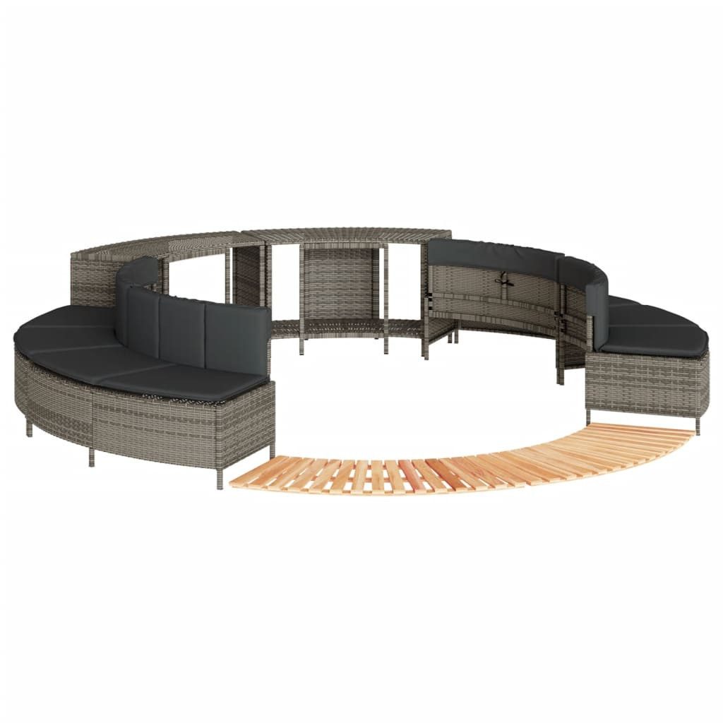vidaXL Whirlpool 4x Bank 2x Rack 2x Treppe Whirlpool-Verkleidung Whirlpoolrahmen Whir