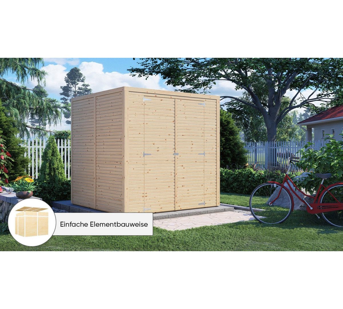 KONIFERA Gartenhaus Beno 3 Fineline Flachdach