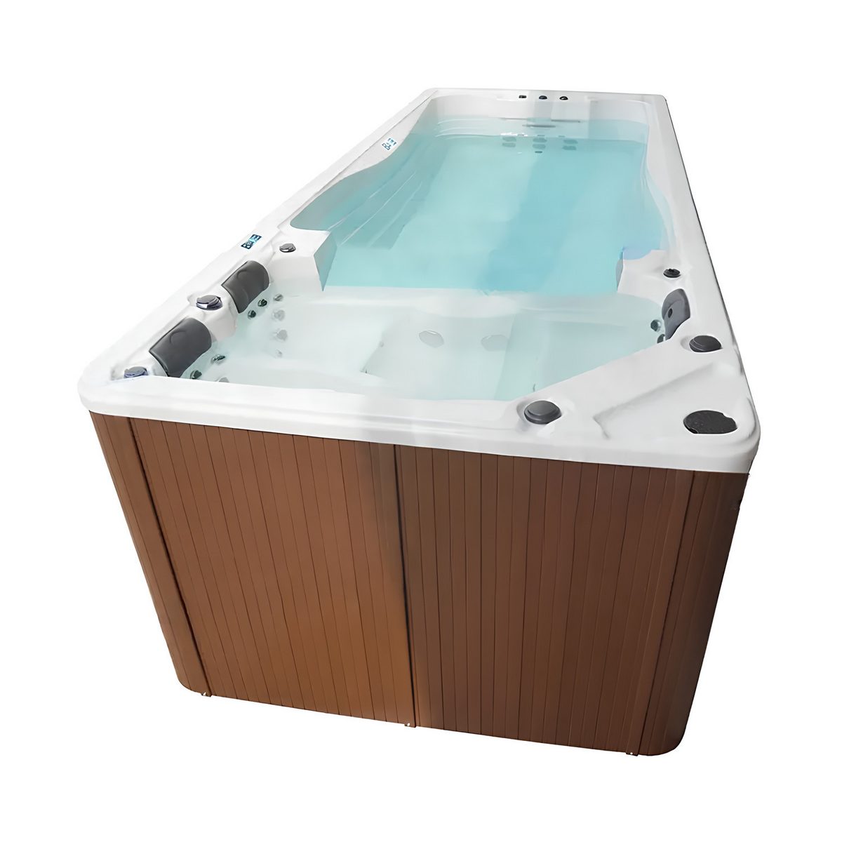 JVmoebel Whirlpool-Badewanne Whirlpool aus witterungsbeständigem Acryl in Weiß mit Massagedüsen