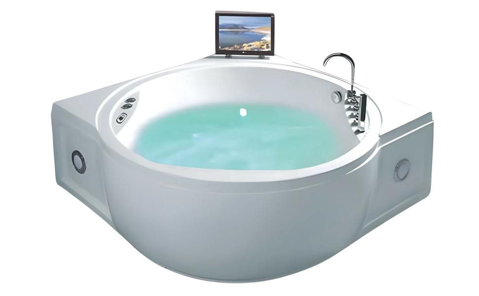 JVmoebel Whirlpool-Badewanne Acryl Whirlpool Blubberbad in Weiß mit Hydromassage-Funktion