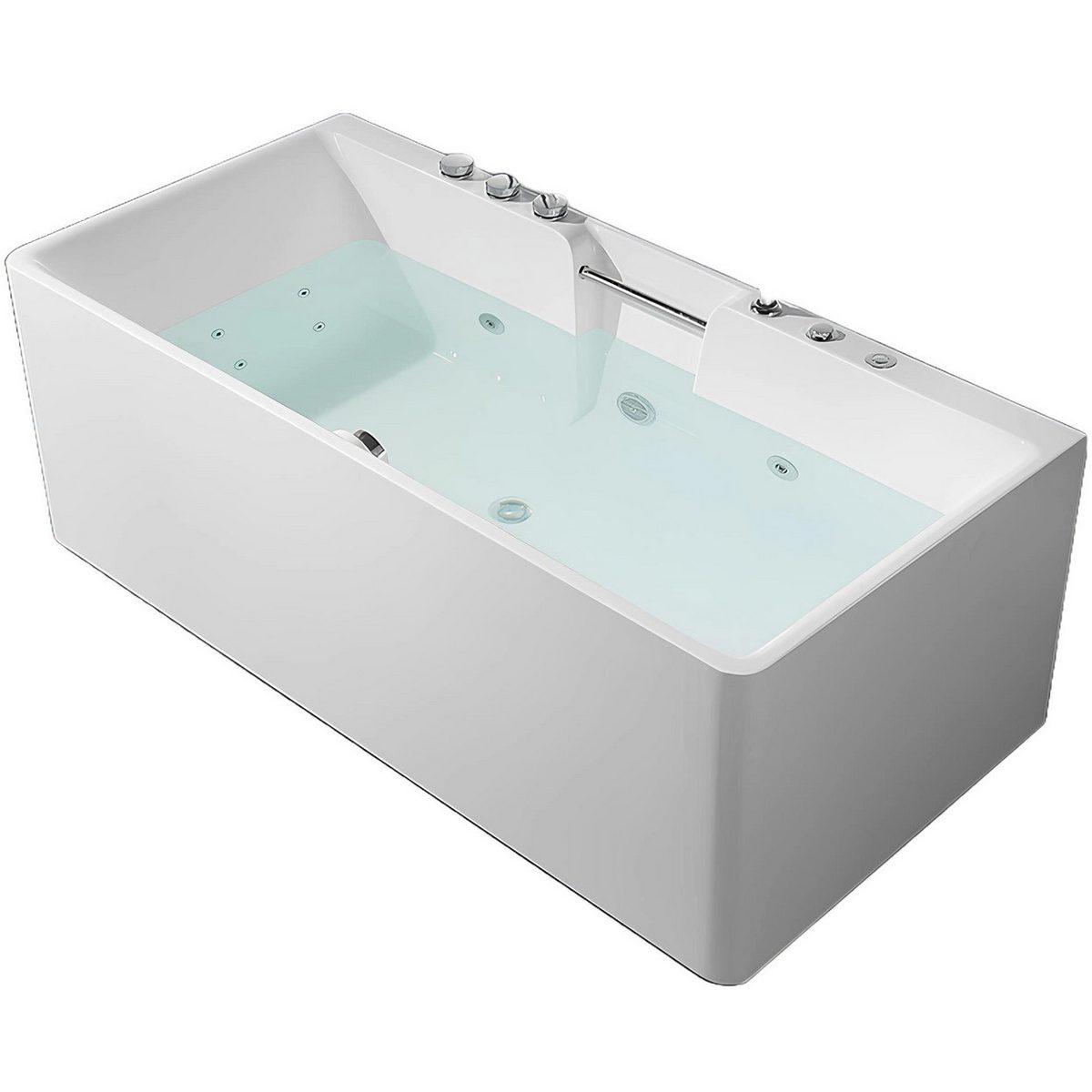 Xlmoebel Whirlpool-Badewanne Whirlpool-Badewanne Home Spa in Weiß mit Massagefunktionen