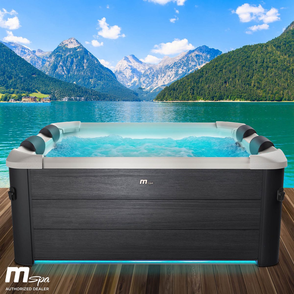 BRAST Whirlpool MSpa Oslo & Amber Aero Plus mit Fester Außenwand inkl. LED-Beleuchtung