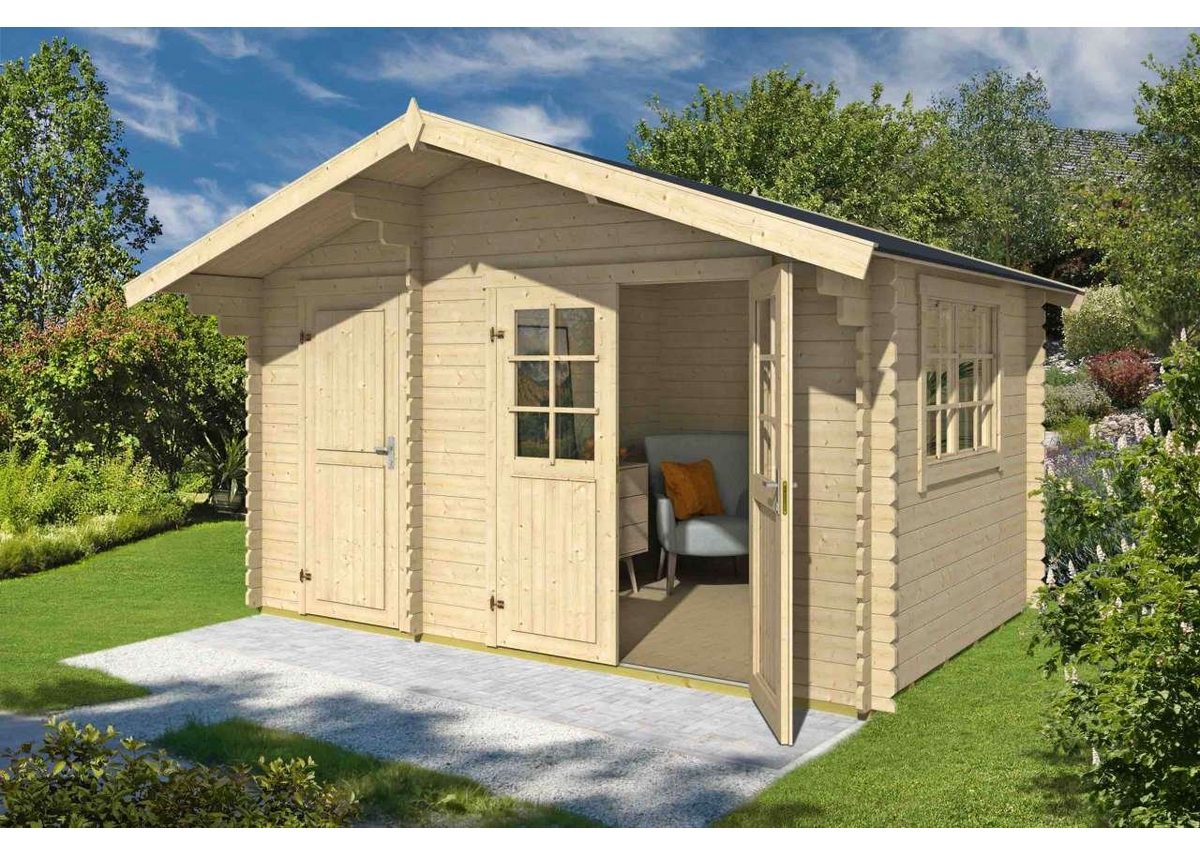 LASITA MAJA Gartenhaus 4x3m Holz KEILA 28 in 28mm Wandstärke