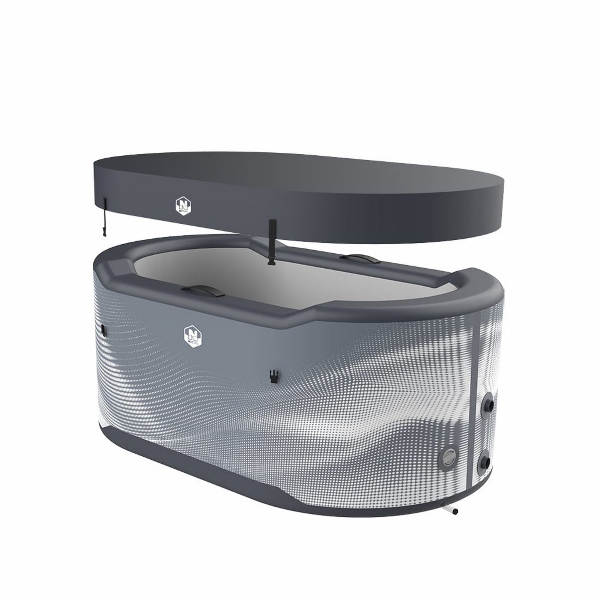 NetSpa Whirlpool NetSpa Järvi Ice Bath Eisbad Drop-Stitch-Becken mit Thermoabdeckung