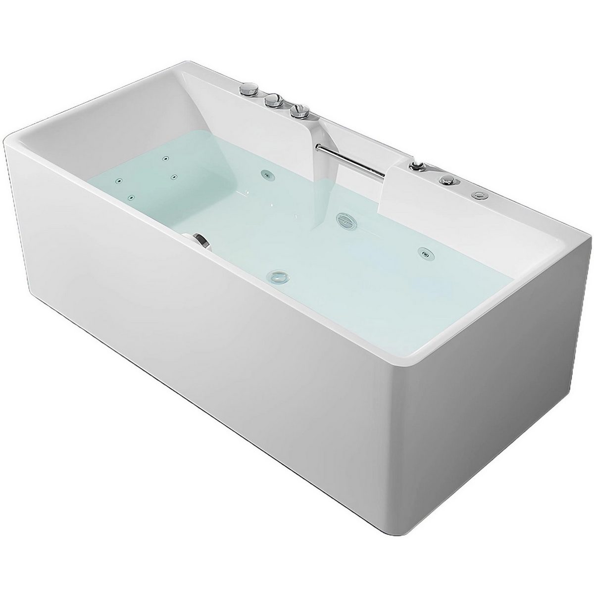 Xlmoebel Whirlpool-Badewanne Whirlpool-Badewanne mit integrierten Griffen und Massagedüsen
