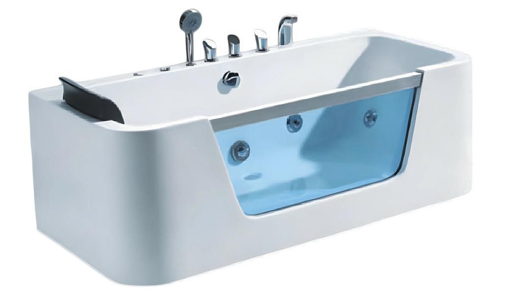 Xlmoebel Whirlpool-Badewanne XLMOEBEL Freistehende Whirlpool Massagewanne in Weiß aus Acryl