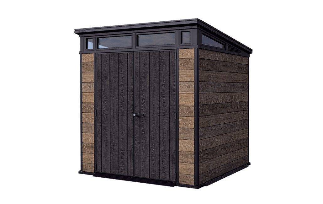 Keter Gartenhaus Keter Kunststoff Gerätehaus Signature Walnuss 7x7