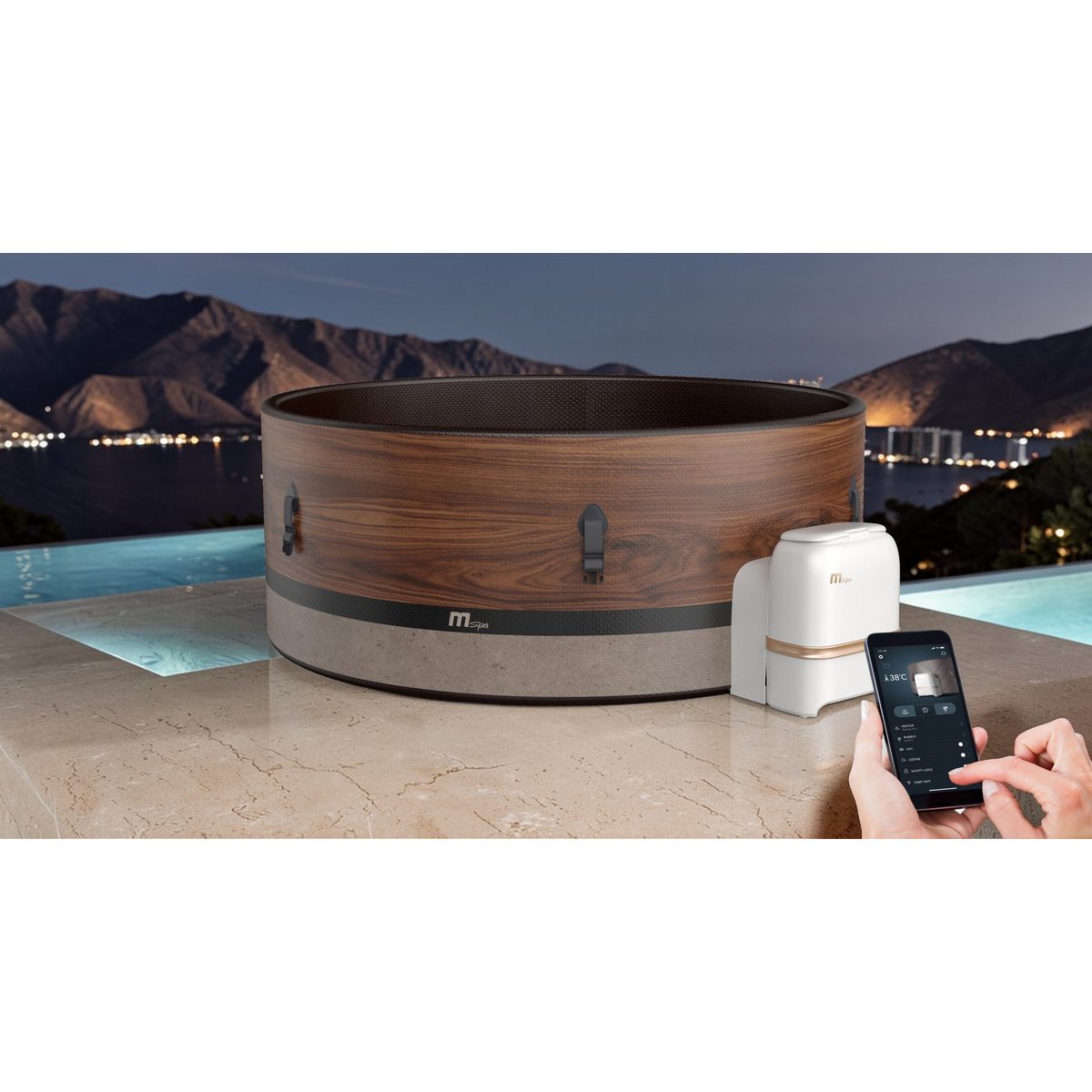 mSpa Whirlpool DUET ECO - Ø 173 x 65 cm - ganzjährig Outdoor Pool - XXL - 6 Pers.