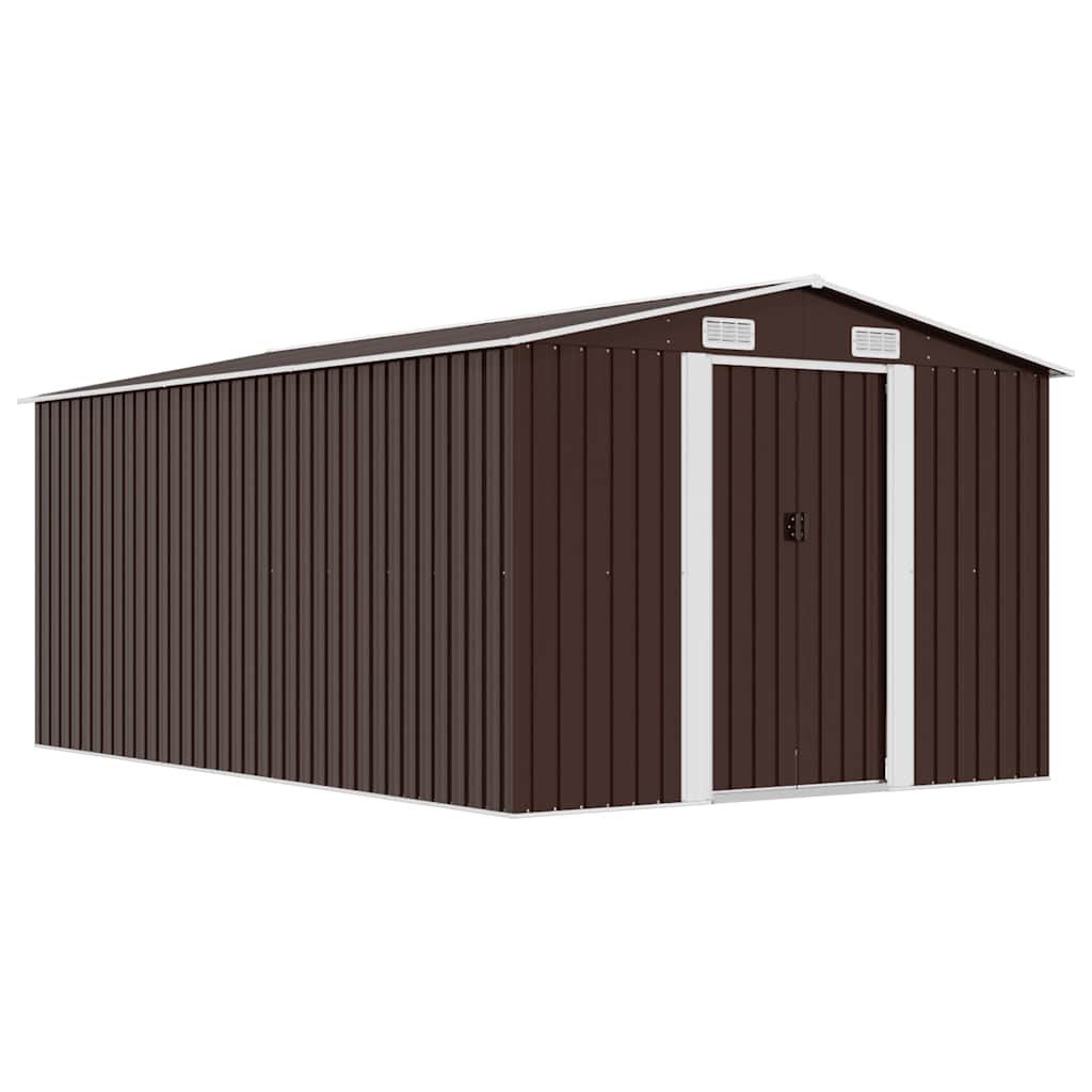 vidaXL Gartenhaus Gerätehaus 257x392x181 cm Metall Braun