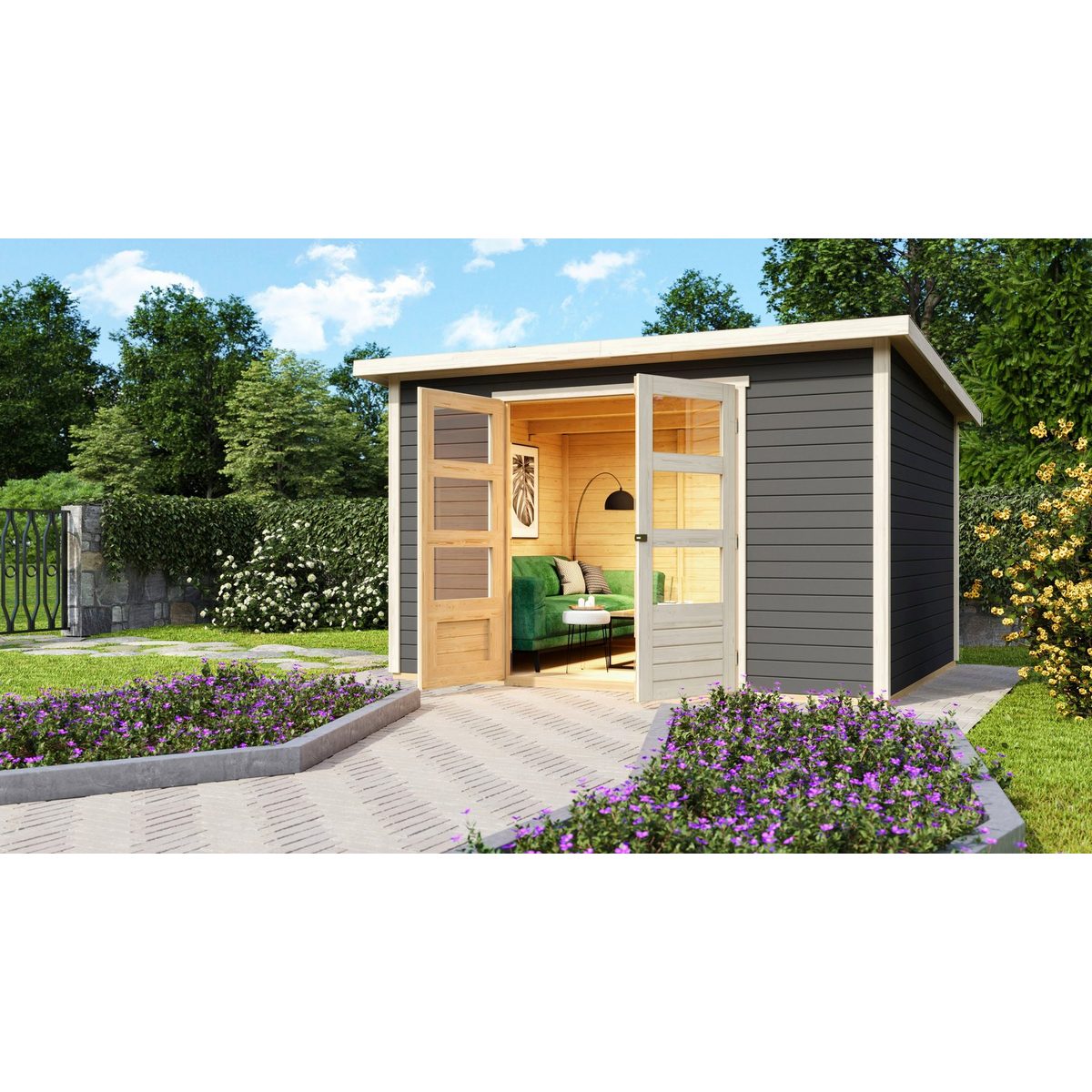 KONIFERA Gartenhaus "Sandstedt 5" terragrau