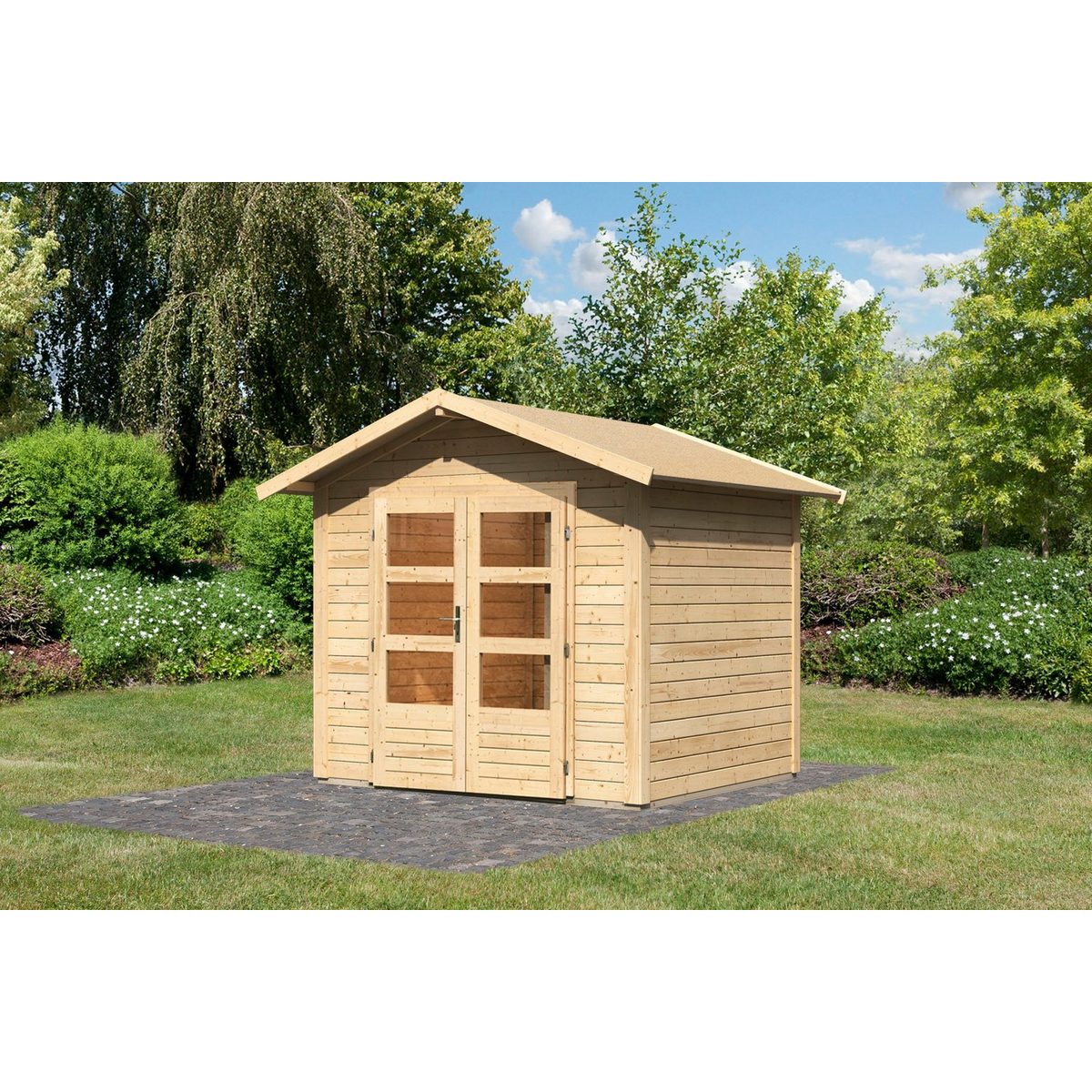 Karibu Gartenhaus Talkau 3 aus naturbelassenem Fichtenholz