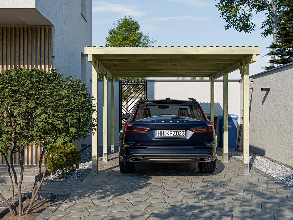 Woodtex Gartenhaus WOODTEX Carport 304×676 cm
