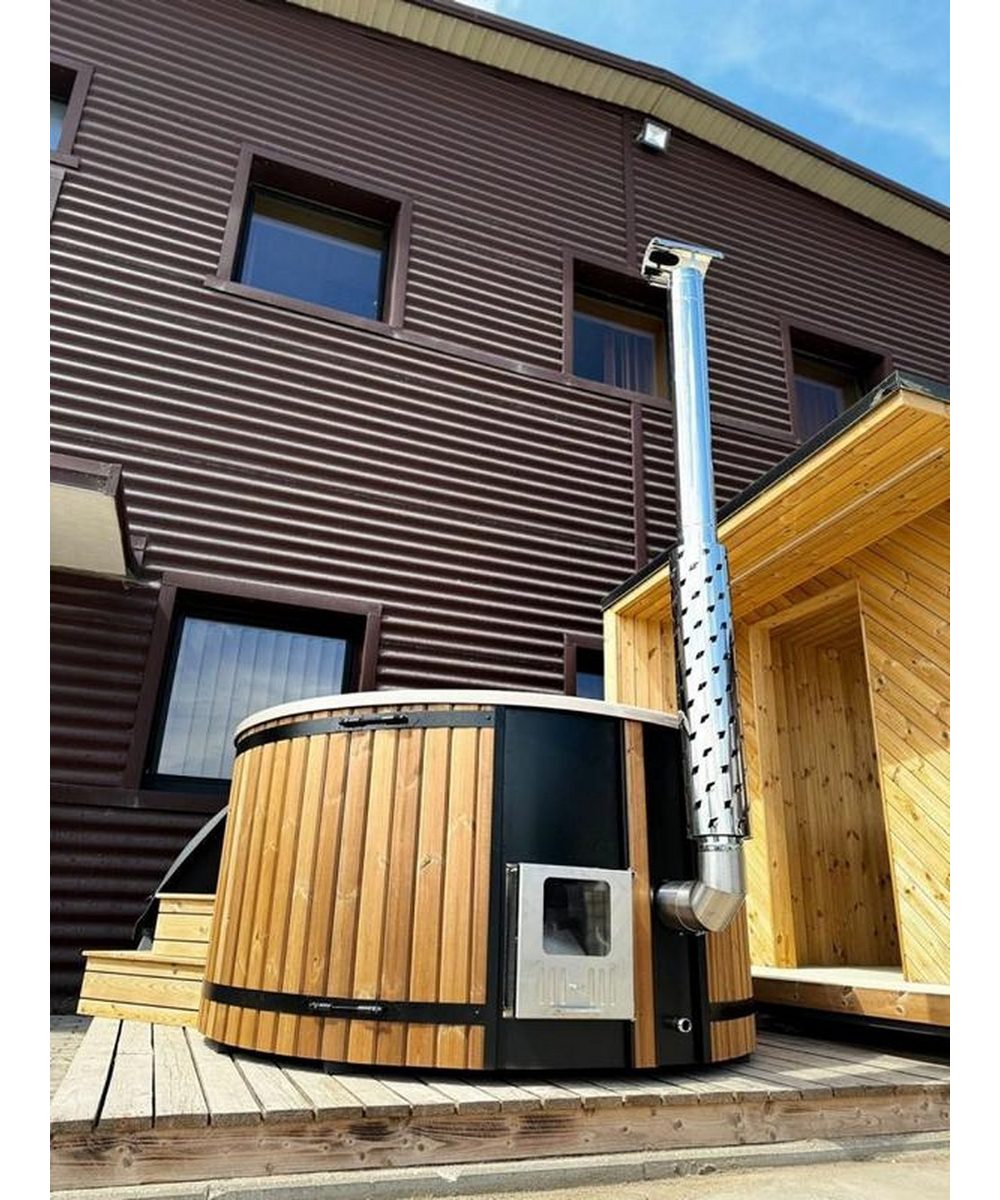 JVmoebel Whirlpool Badefass Thermoholz Holzofen Whirlpool für Garten und Erholung