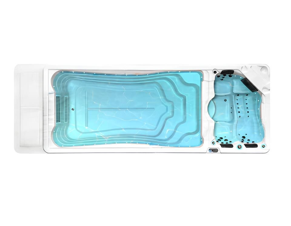 JVmoebel Whirlpool-Badewanne Whirlpool Hot Tub Spa in Weiß mit Massagedüsen aus Acryl