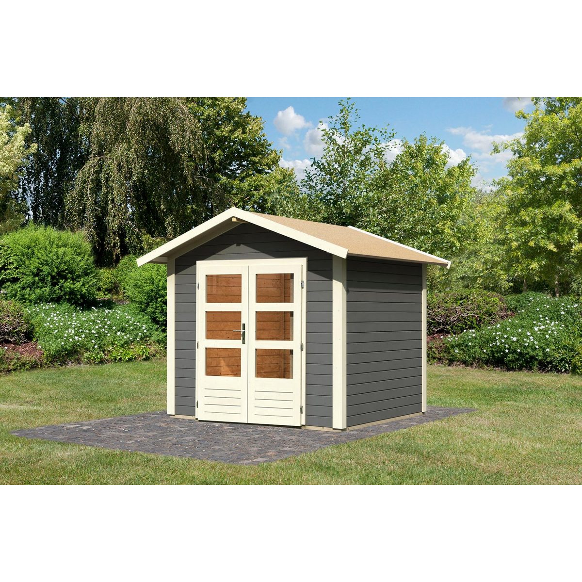 Karibu Gartenhaus Talkau 3 aus lackiertem Fichtenholz