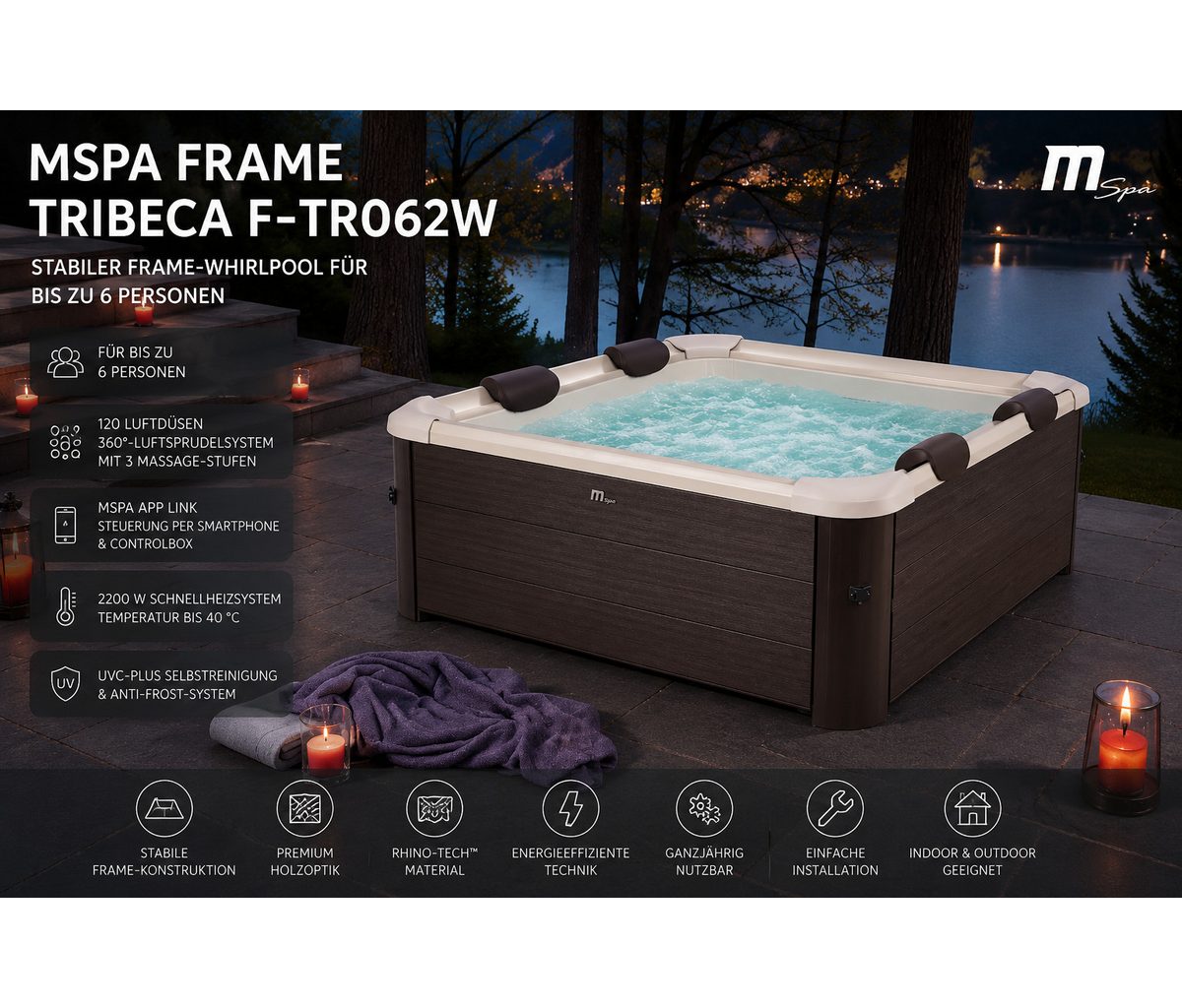 mSpa Whirlpool Whirlpool TRIBECA 2026 XXL 6P. - ganzjährig Outdoor Pool - F-TR062W