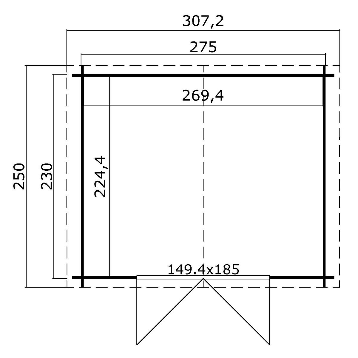 2x250 cm
