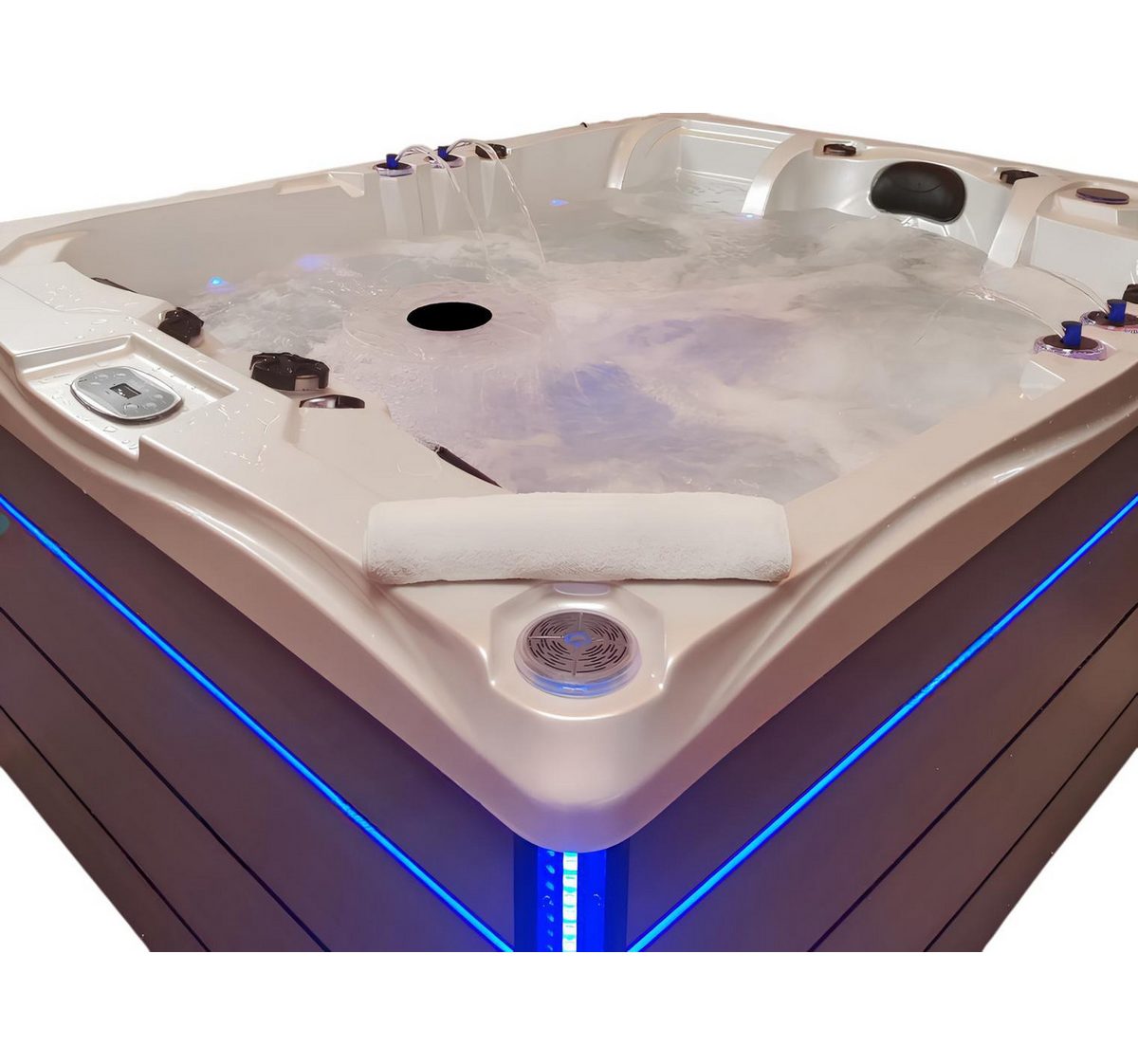 JVmoebel Whirlpool-Badewanne Whirlpool Spa Pool in Weiß mit Massagedüsen und Blubberbad