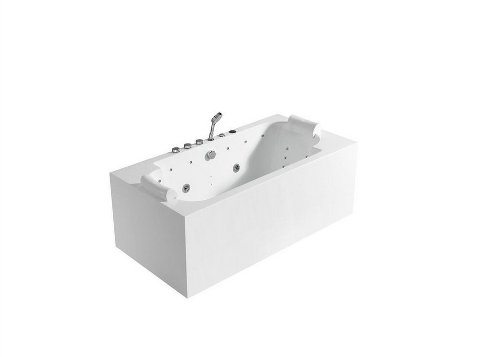JVmoebel Whirlpool-Badewanne Whirlpool Blasen LED Wanne Spa Indoor Badewanne Whirlwanne